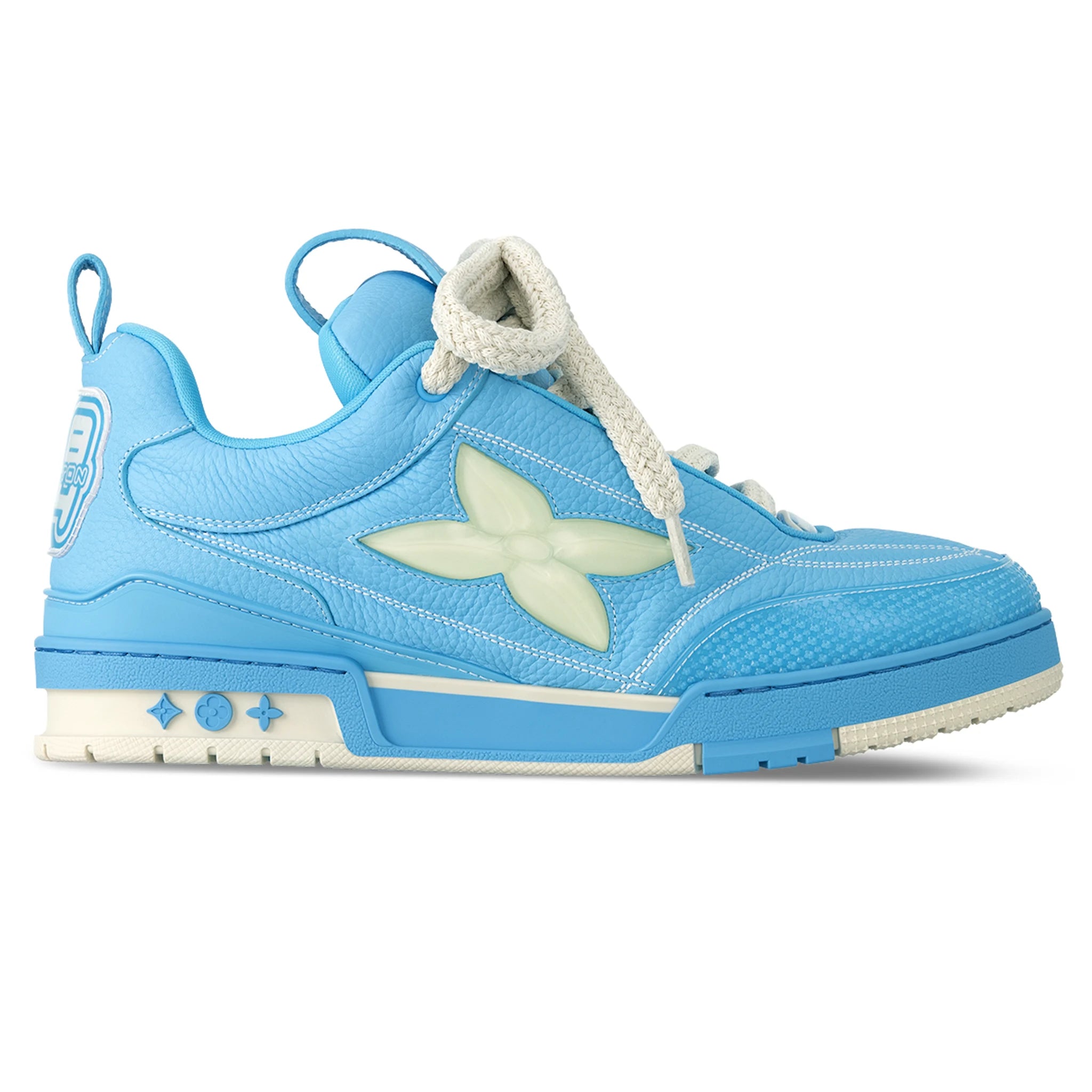 Side view of Louis Vuitton LV Skate Monogram Trainer Baby Blue Sneaker NVPROD4830220V
